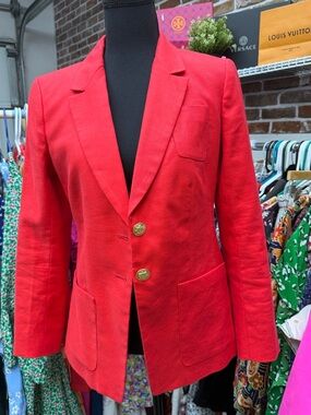 Jcrew orange  Women's Tailored Blazer with Gold Buttons